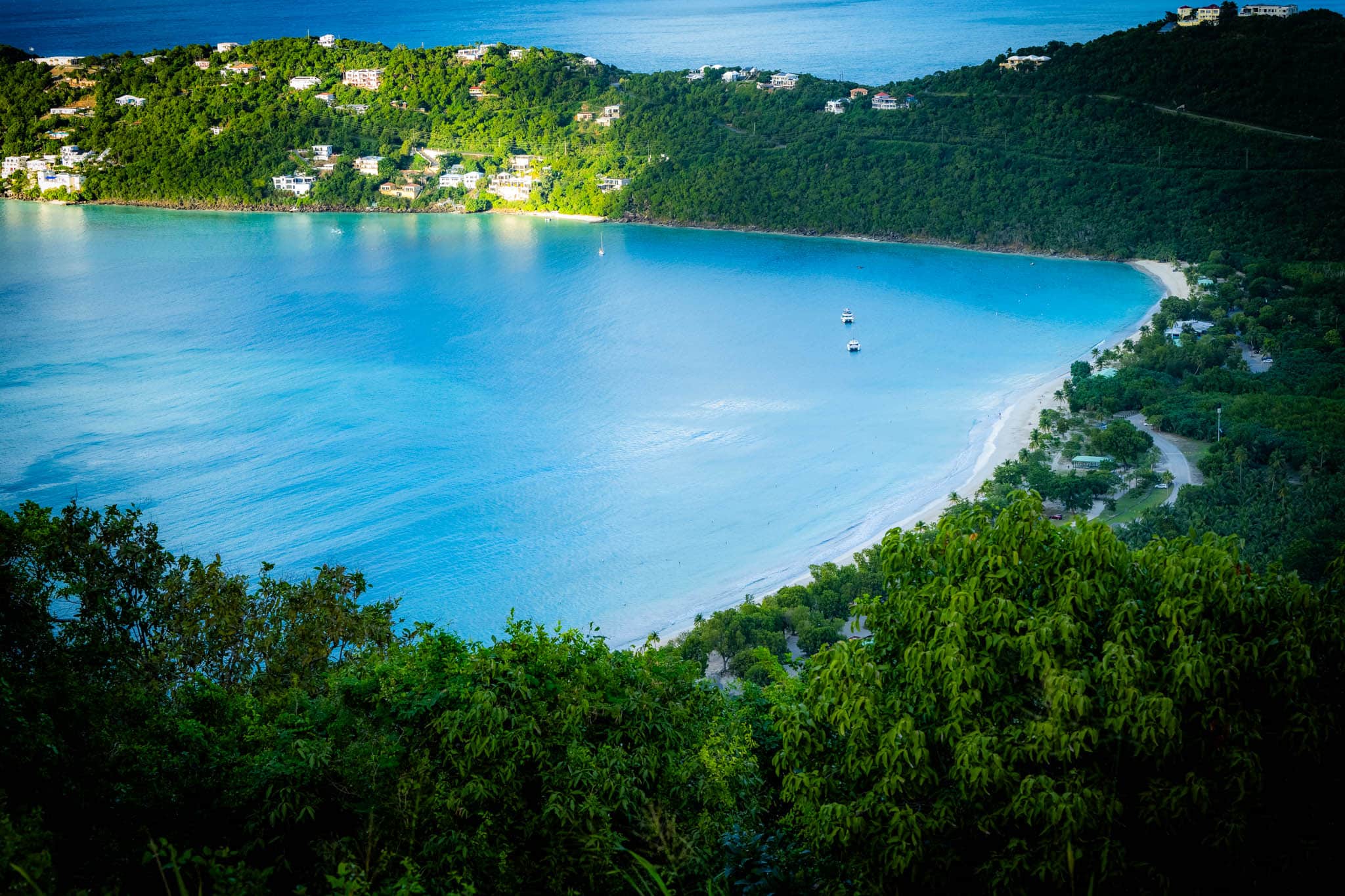 Magens bay and sandy beach