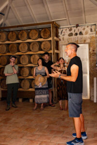 3 Queens Distillery Barrel Room in Old Slave House